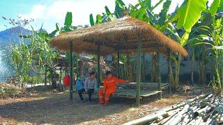 15-day progress update on building  small bamboo house with the help of  kind electrician