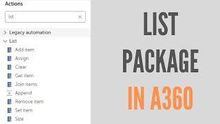 List Package in A360 | RPA A360 Tutorial | RPAFeed