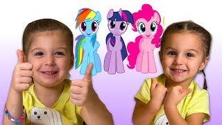 Pretend play with My Little Pony toys and Baby Born dolls #mylittlepony #babyborn - Elya & Adelya
