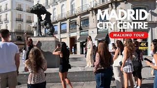 4K Madrid City Centre Walking Tour | Sol, Gran Via & Callao Exploration