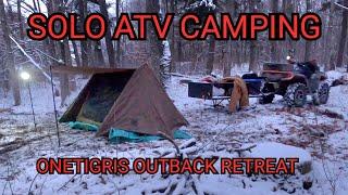 ATV Camping in the backwoods alone. Can I use the onetigris outback retreat as a hot tent?