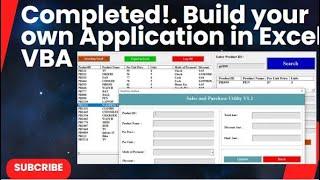 Completed!. Build your own Application in Excel VBA. #EXCEL #VBa and #SQL