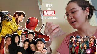 BTS as Marvel characters bc Deadpool x Wolverine is out