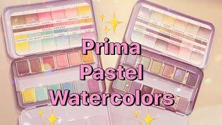 Prima Watercolors Pastel Dreams and Vintage Pastel  Unbox and Swatch!! 