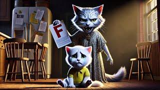 Kitten’s Emotional Goodbye  | Scolded by Mother  #ai #catlover #cutecats #cat #cartoon