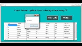 Dynamically Insert, Update, Delete Datas in DATAGRIDVIEW in DOT NET