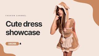 [4k] Try on haul | Transparent dress | Cute bear costume showcase