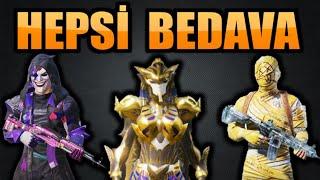 HEPSİ BEDAVA | BÜTÜN SETLER | BÜTÜN SİLAH DESENLERİ | FİRAVUN | MASKARA | SARI MUMYA | PUBG Mobile