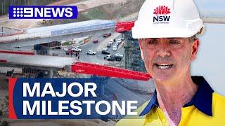 Gateway to Sydney's new airport hits major construction milestone | 9 News Australia