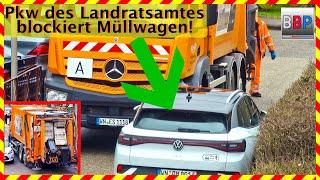  Blockiert: Landratsamt-Pkw stoppt Müllwagen, 2025. #müllwagen #binlorry #garbagetruck