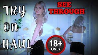 4k transparent try on haul black mini skirt with Lori see through lingerie try on haul | dry vs wet