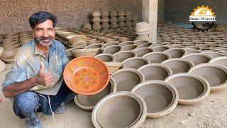 The Process of Making Large Clay Plates | Old Method Of Glaze  Pottery Art | Clay Pots Making