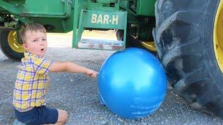 Using tractors on the farm to crush MORE things | Tractors for kids