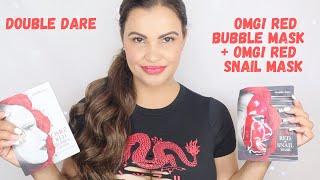 DOUBLE DARE OMG! RED BUBBLE MASK + OMG! RED SNAIL MASK