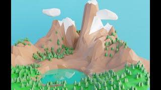 Low-Poly локация в Blender3d+ освещение в cycles