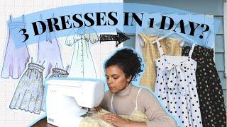 Sewing 3 complex dresses in 1 day? I struggled!