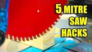 5 Quick Mitre Saw Hacks - Woodworking Tips and Tricks