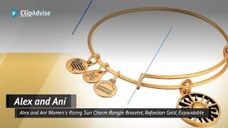 Alex And Ani Women's Rising Sun Charm Bangle Bracelet, Rafaelian Gold, Expandable