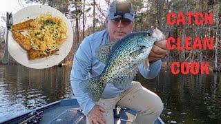 Toledo Bend Sac-a-lait/Crappie Spawn (Catch*Clean*Cook) Blackened Crappie & Cajun Shrimp Pasta