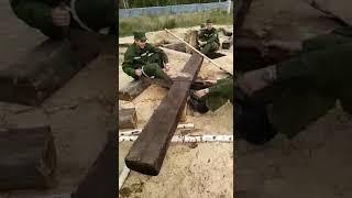 Ржака! Солдаты заводят ручную пилу!) Russian soldiers give birth to a handsaw!