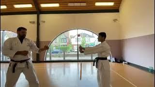 Sensei Shyam Raithatha 6th Dan JKS Kicking an apple from a sword.