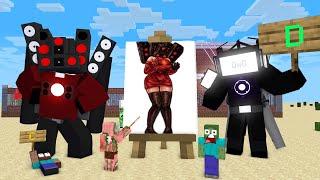 Minecraft Mobs: DRAWING TITAN SPEAKER MAN & TITAN TV MAN - Minecraft Animation