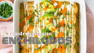 Roasted Poblano Vegan Enchiladas | This Savory Vegan