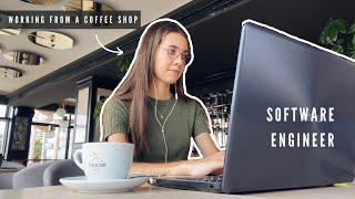 A Day in the Life of a Software Engineer working remotely | Chill day working from a coffee shop 