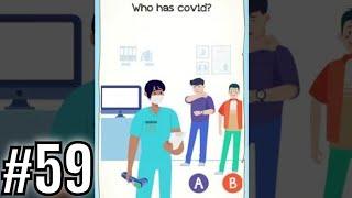 Braindom 2 Riddle Level 59 Who has covid? Gameplay Solution Walkthrough