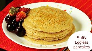 Eggless pancake recipe | How to make eggless pancakes with wheat flour