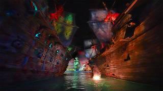 Pirates of the Caribbean at Shanghai Disneyland - Battle for the Sunken Treasure Ride [4K POV]