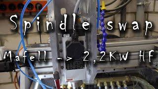 Neue HF Spindel an der KMS DIY CNC