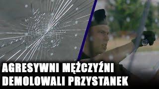 Agresywni mężczyźni demolowali przystanek. Policjanci musieli użyć gazu