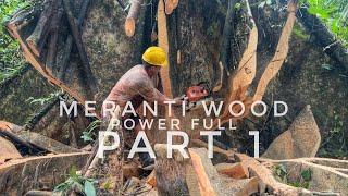 FULL SKILL‼️ PART 1 PENAMPAKAN TEKNIK TEBANG MEJA KAYU DIAMETER BESAR PAKAI MESIN GERGAJI STIHL