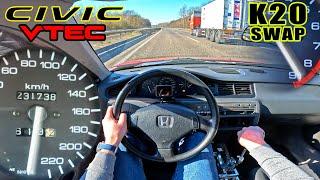 1993 HONDA CIVIC K20 is a GOLF GTI's NIGHTMARE on AUTOBAHN!