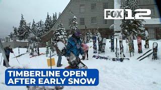 Timberline Lodge open after early snow to delight of skiers, business owners