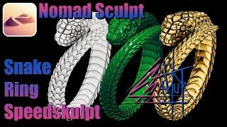 Speed Sculpting a Snake Ring  in Nomad Sculpt