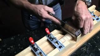 Cutting fret slots on a typical violin fingerboard