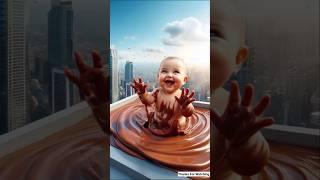 When an alien baby landed on the earth below his speship | #ai #child #shorts #cutebaby