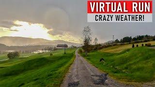 Virtual Running Videos 35 Min Crazy Weather | Virtual Run