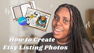 How to create the BEST Etsy Listing Photos for Digital Products On Canva| Beginner Friendly