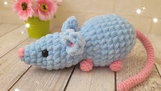 НЕСЛОЖНАЯ МЫШКА ВЯЗАНАЯ КРЮЧКОМ ИЗ ПЛЮШЕВОЙ ПРЯЖИcrochet mousegehäkelte Maus