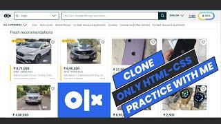 OLX Clone HTML CSS Design Tutorial || Home page clone project practice with me || Be Coder BD