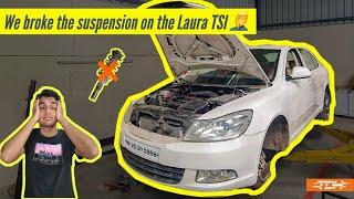 We broke the suspension on the Skoda Laura 1.8 TSI + New Cobra Lowering Springs! | #ProjectLaura