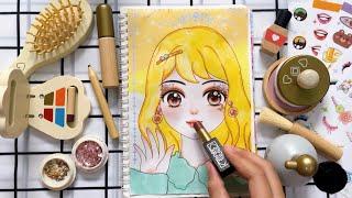 [ToyASMR] Makeup Mimi #11 sticker #paperdiy #asmr | Nina Nguyễn