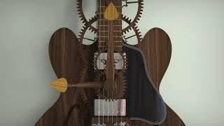 Wooden Guitar Clock