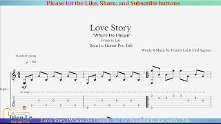 Love Story (Where Do I Begin) Arr for Acoustic Guitar with TABs