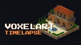Voxel Art Timelapse – Building a Dreamy 3D Isometric House | Chill & Relaxing Speedbuild