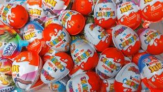 NEW! 100 Glitter Kinder Joy Opening ASMR - A Lot of Kinder Surprise Egg Toys