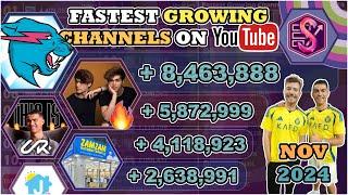 MrBeast x Ronaldo COLLAB, Stokes Twins fast & more! | The Fastest Growing Channels of November, 2024